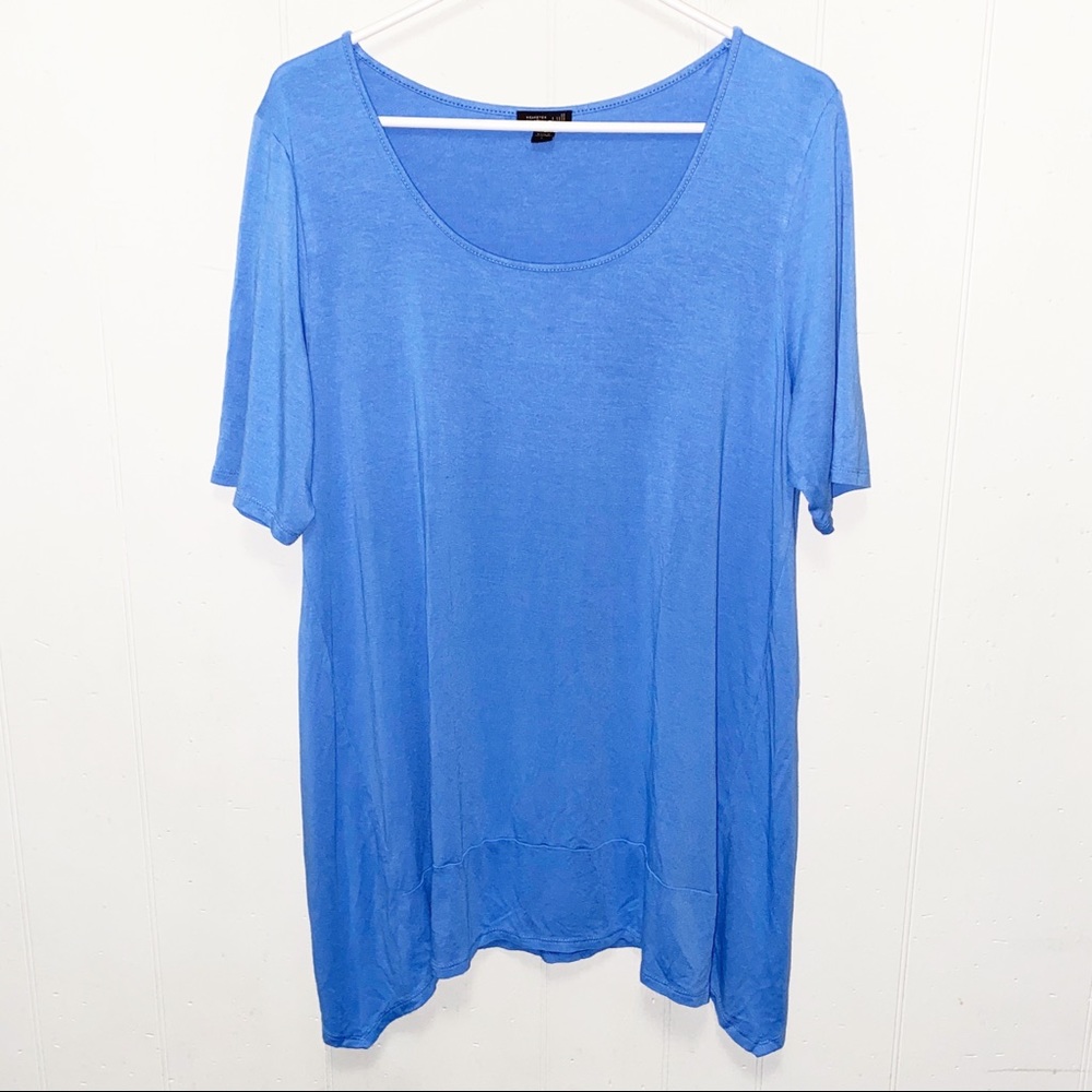 J. Jill Wearever Collection Blue Asymmetrical Top